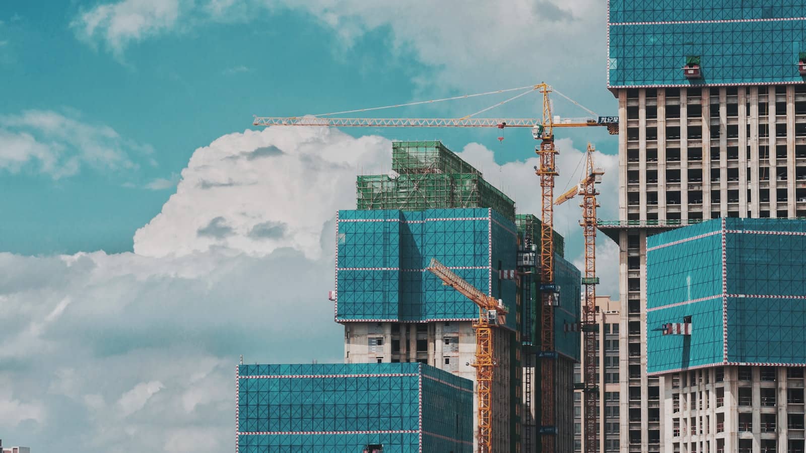 A reinforced concrete frame under construction